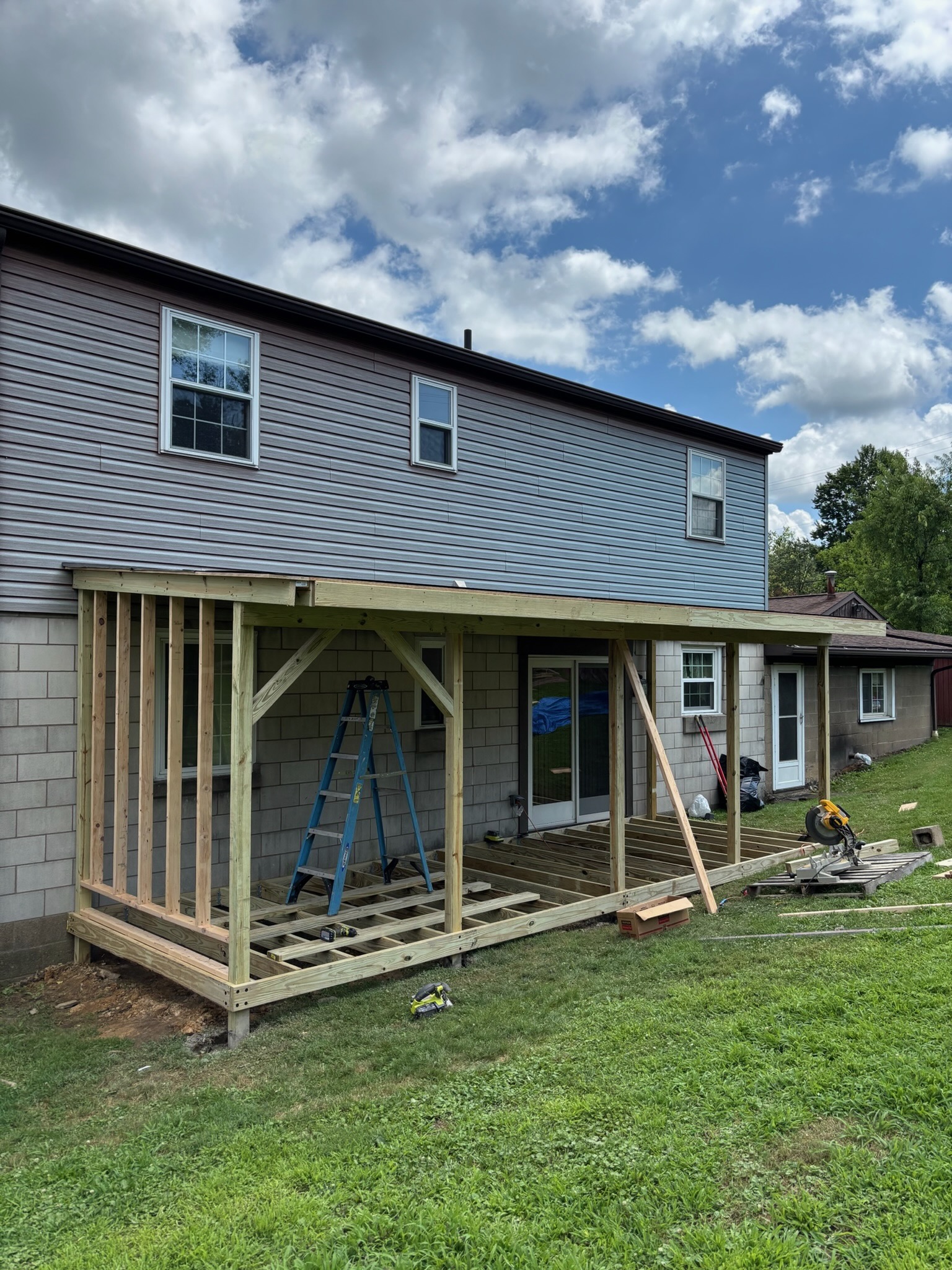 A before picture of the deck construction project